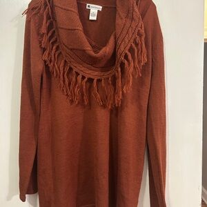 Valerie Bertinelli Rust Cowl Neck Sweater